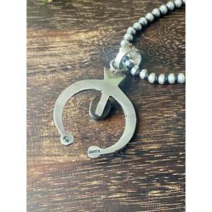 Kevin Billah Kingman Turquoise & Sterling <b>Silver</b> Naja Pendant with Bezel Setting Inlay Technology - Product Image 5
