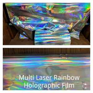 Películas Holográficas Acrílicas Adhesivas de una Sola Cara, sin Costuras, Color Arcoíris Plateado, Película Holográfica Plateada Arcoíris sin Costuras - Product Image 2