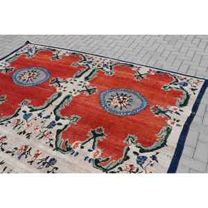 Alfombra Turca de 9x11.8 pies, Alfombra Vintage, Alfombra Roja de Lana del Suroeste - Product Image 3