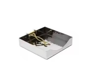 Porte-serviettes en fil de métal argenté Porte-serviettes en tissu élégant et simple pour les fournisseurs de restaurants d'hôtel Porte-serviettes décoratif - Product Image 1