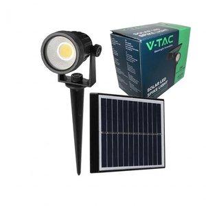 LED faretto giardino con picchetto colore nero con pannello solare 2W 4000K SKU-6661-illuminazione/faretto - Product Image 1
