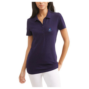 Polo elástico de manga corta con tapeta de 5 botones, camisas clásicas con cuello de Polo para mujer, tapeta con varios botones - Product Image 1