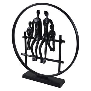 Classy Look <b>Figure</b> Sculpture Cycling Pose Office Table Decoration Human Statue With Black Finishing Wooden Base - Product Image 6