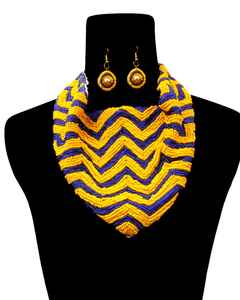 Bufanda bordada a mano roja y blanca de diferentes estilos de buena calidad con bonito collar de cuentas de pendientes - Product Image 6