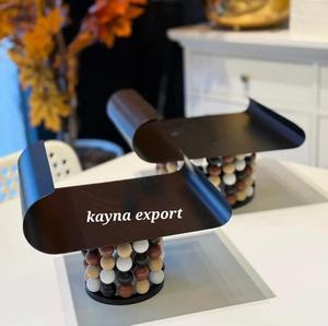 Modern Design Black Powder Coated <b>Metal</b> Tray Designer Handle Luxury Black Collection with Multicolor <b>Bowl</b> Design Handle - Product Image 3