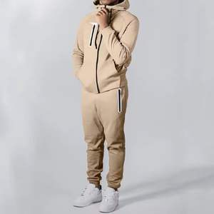 Vente en gros meilleure qualité 100% coton polaire écologique vêtements de sport d'hiver survêtements nouveau design fermeture éclair unisexe survêtements - Product Image 2