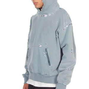 เสื้อมีฮู้ดสำหรับผู้ชายใส่ในกิจกรรมกลางแจ้งสีพื้นสีล้วนทันสมัย - Product Image 4