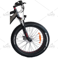 Vélo électrique avec moteur central 750W, pneus larges de 26 pouces, 21 vitesses, cadre en aluminium, freins à disque, batterie au lithium