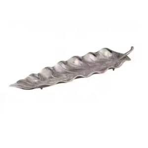 Bol en forme de feuille en aluminium doré Nouveau design Plateaux en métal Prix de gros pour la maison Hôtel Plateau à longues feuilles pour le service - Product Image 1