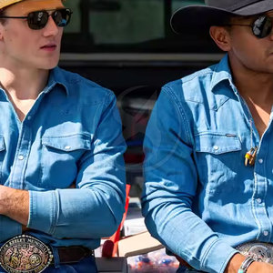 Vêtements décontractés Chemise en jean 100% coton Offre Spéciale Chemise en jean à manches longues pour hommes à vendre - Product Image 6