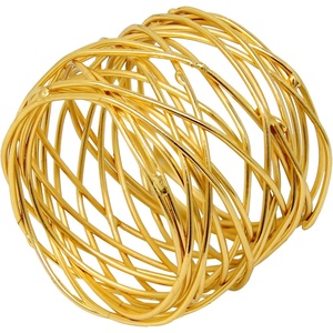 Lujoso anillo de servilleta chapado en oro floral para decoración boda y fiesta de verano servilletero de mesa de comedor de Metal almacenado - Product Image 3