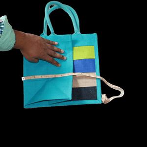 <b>Personalised</b> Large Jute Tote <b>Bag</b> with Wild Flowers Floral Design Customised <b>Shopping</b> and Gift <b>Bag</b> - Product Image 4