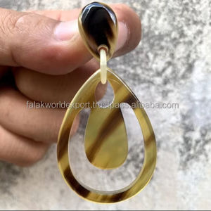 Conjuntos de joyería de moda al por mayor para damas, elegantes pendientes de cuerno de búfalo, pendientes de cuerno de vaca a bajo precio de FWE - Product Image 2