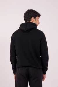 Vente en gros de pull à capuche surdimensionné 100% coton pour hommes col à capuche en relief de grande taille vêtements d'hiver à motif solide - Product Image 2