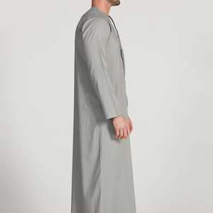 Thobe émirati de luxe noir, Kandura traditionnelle, vêtement arabe élégant, Jubba pour homme, doux et respirant, tenue islamique moderne - Product Image 5