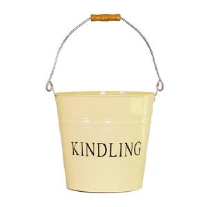 Handmade Cream Color <b>Coal</b> Storage Bucket in Steel with Elegant Design Perfect for Stylish Fireplaces and Garden Decor - Product Image 1