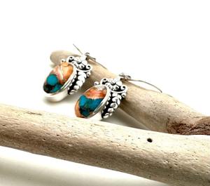 Turquoise pierres précieuses boucles d'oreilles bijoux pour femmes argent Boho Style bijoux 925 en argent Sterling tendance boucles d'oreilles faites à la main cadeau pour - Product Image 2