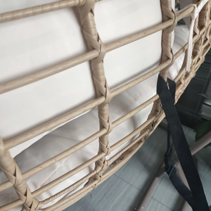 Silla Colgante Doble con Soporte, Cesta Colgante de Ratán Resistente a la Intemperie para Jardín y Patio - Product Image 3
