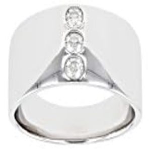 Shama Gems Jewels Classic <b>Men</b> Cut Moissanite Prong Setting 925 Sterling Silver Platinum Plated 12g Wedding Band Engagement <b>Ring</b> - Product Image 1