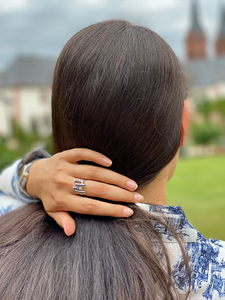 Lapis Lazuli แหวนบน925เงินทำมือแหวน Lapis Lazuli แถบเดียวเครื่องประดับเงินสำหรับเป็นของขวัญ partywear - Product Image 4