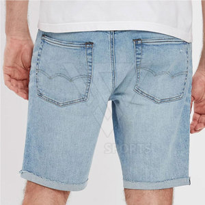 Shorts en jean décontractés pour hommes, design 2024, coton uni, légers, séchage rapide, style unique, vente en gros - Product Image 3