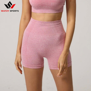 New Style High Waist <b>Seamless</b> <b>Leggings</b> Gym Shorts Fitness Yoga Short Scrunch Sports Yoga Shorts Spandex Pink Short Pants - Product Image 4