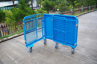 Chariot de transport en acier à 4 faces avec roues pivotantes pour un transport pratique, vente en gros, OEM