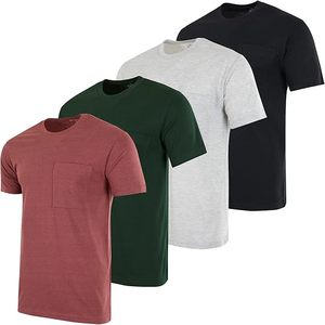 Ensemble de 4 t-shirts pour hommes, sport, performance, manches courtes, col rond, poche, impression personnalisée de votre LOGO, coupe régulière, respirant, t-shirt vierge - Product Image 6