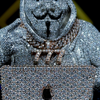 Pendentif personnalisé pour enfants et hommes, motif 3D, style Hip Hop, serti de moissanite VVS, plaqué or, argent sterling, 2-4 pouces