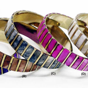 Ensemble de bracelets en nacre et diamants, bijoux élégants en laiton pour les fêtes, les mariages, bijoux de mode, cadeau pour une occasion spéciale - Product Image 1