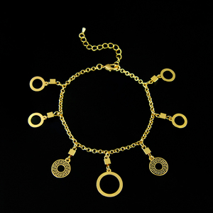 Wholesale Fashion Design 21k Gold Waterproof Anklets Custom Various Styles Brass Adjustable Women Anklets for <b>Gift</b> - Product Image 3