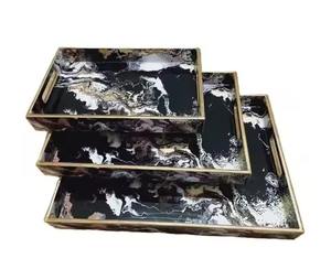 ถาดไม้ทำมือพร้อมลวดลายเคลือบสำหรับเสิร์ฟและตกแต่ง - Product Image 2