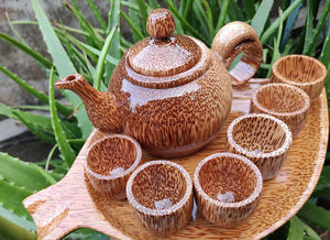 100% Tasse à thé en bois de noix de coco biologique du Vietnam, accessoire de cuisine léger et durable, verres écologiques naturels - Product Image 4