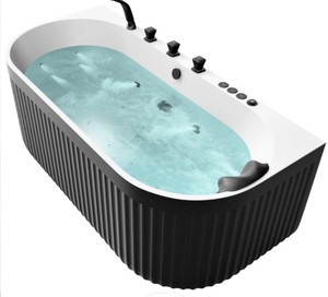 Baignoire autoportante à fond plat Stone Bell de qualité supérieure avec fonction Whiripool et Air Bathtub, en vente - Product Image 1