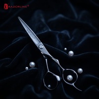 Ciseaux de coiffure professionnels AK18 à lame coulissante, bord convexe, acier japonais 440C, 61-62 HRC, manche ergonomique, fournitures pour salon de coiffure