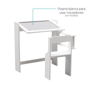 WELL HOME Bureau à tableau noir pliable blanc pour enfants - Product Image 3