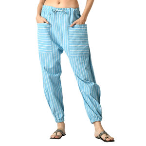 กางเกงวิ่งผ้าไหมผ้าใบเป็นมิตรกับสิ่งแวดล้อมของผู้หญิงสบายทรงถุงโลโก้ทรงตรงสไตล์ฮาเร็มระบายอากาศได้ดี - Product Image 1