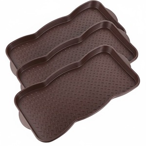 Plateau de rangement en cuir rectangulaire long avec diamants pour la décoration de la maison de luxe, organisateur d'entrée à prix raisonnable - Product Image 3