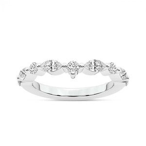 แหวนเพชรคลาสสิค ประดับเพชรแล็บโกรว์ 0.88 กะรัต น้ำหนักรวม 14 กะรัต ทองคำแท้ 14K สี FG ความสะอาดระดับ VS ประดับเพชร 9 เม็ด ขนาดใหญ่พิเศษ - Product Image 1