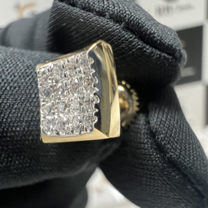 Pendientes de compromiso clásicos con diamantes cultivados en laboratorio VVS, corte cojín, oro amarillo macizo de 14k, certificados por IGI, para mujer - Product Image 4