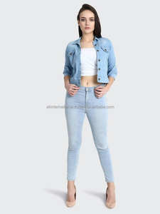 Venta caliente Denim Jean chaqueta para mujer tendencia moda Streetwear camionero chaquetas abrigos al por mayor y personalizado transpirable - Product Image 4
