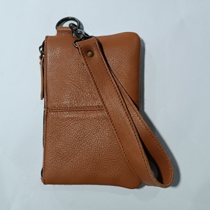 Cartera de mano de cuero de piel de vaca bronceada más vendida, bolsa de herramientas de mano larga, forro de algodón Floral, precio inmejorable, moda Unisex - Product Image 2