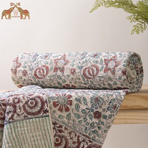 ผ้าห่มผ้าฝ้ายถักลายดอกไม้,ผ้าคลุมโซฟาจากอินเดียสานด้วยมือสำหรับตกแต่งห้องนอน - Product Image 3