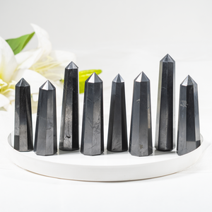Wholesale Trending Grade Modern Design Premium Quality Shungite Black Crystal Gemstone Towers/Obelisk 1kg for Decoration Gifts - Product Image 2