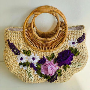 กระเป๋าถือผักตบชวา & หวายคุณภาพสูง: งานหัตถกรรมเวียดนามชั้นดีคุ้มค่ามาก - Product Image 1