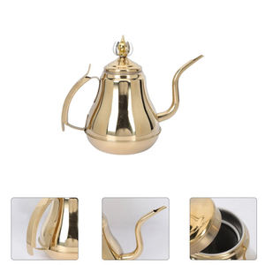 Dallah ทองเหลืองขัดหม้อกาแฟดีไซน์นูนสำหรับบ้านทำด้วยมือ - Product Image 2