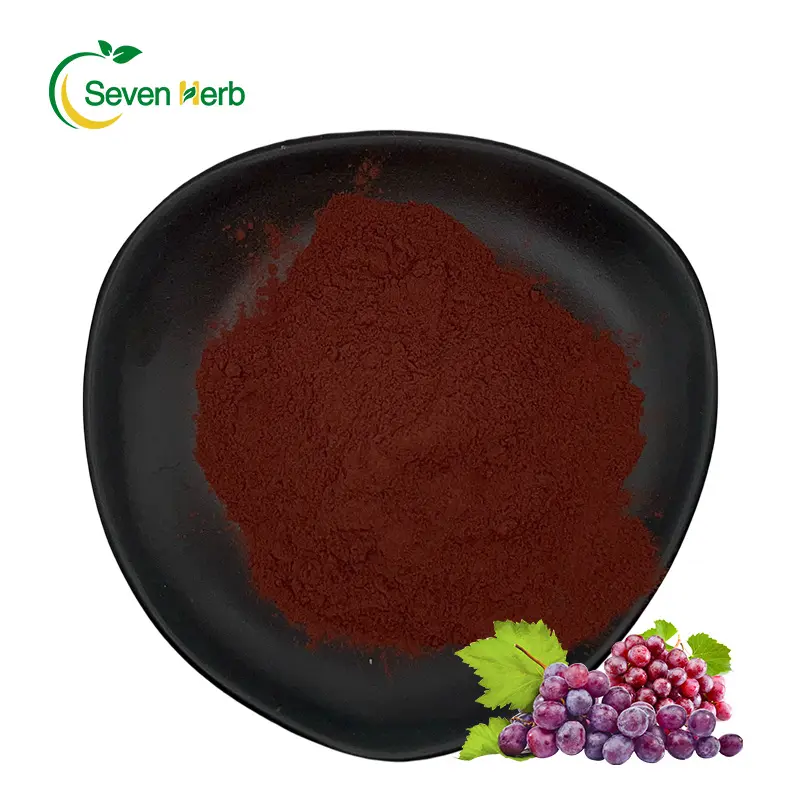 مسحوق أحمر عالي الجودة للبيع بالجملة من مستخلص جلد العنب لتلوين الطعام مسحوق CAS 501-36-0 ريسفيراترول 5%