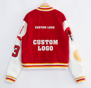 Blouson universitaire personnalisé 2026 pour homme, en laine de haute qualité avec manches en cuir, blouson Letterman avec patch brodé, blouson bomber unisexe - Product Image 2