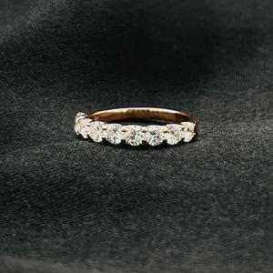 แหวนเพชรขนาด18K สีโรสโกลด์ขนาด3มม. เครื่องประดับครึ่งวงสำหรับปลูกในห้องปฏิบัติการเครื่องประดับเพชร - Product Image 1