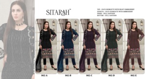 Costumes Punjabi en mousseline de soie brodée lourde 2025 robes de soirée indiennes et pakistanaises 3 pièces pour femmes par Sitara Volume - Product Image 2